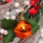 Новогодние шары 5 см (набор 24 шт) «Микс фактур», янтарь