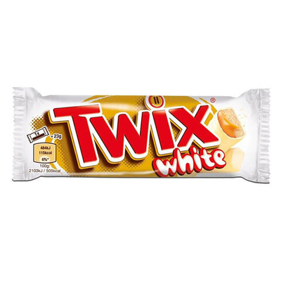 Twix — печенье с карамелью в белой шоколадной глазури, 46 г (5 штук) - Twix