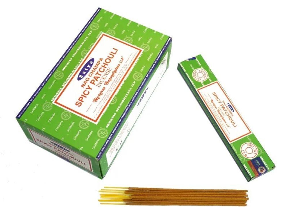 Satya Nag Champa Spicy Patchouli Благовоние-масала Пряный Пачули 15 г