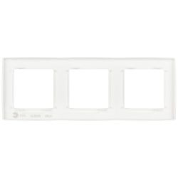 Рамка для розеток и выключателей ЭРА Серия 12 12-5003-01М на 3 поста, белый матовый