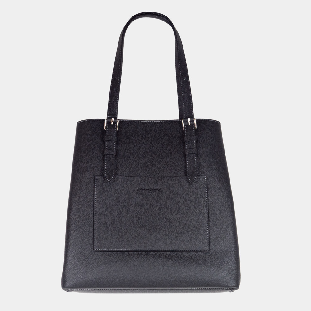 Сумка Shopper Vintage из кожи теленка, черного цвета