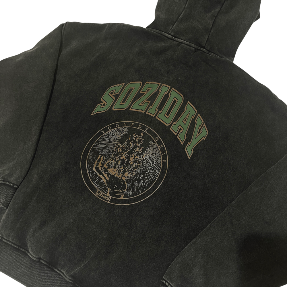 YOONEDE zip худи "HAND ON FIRE"