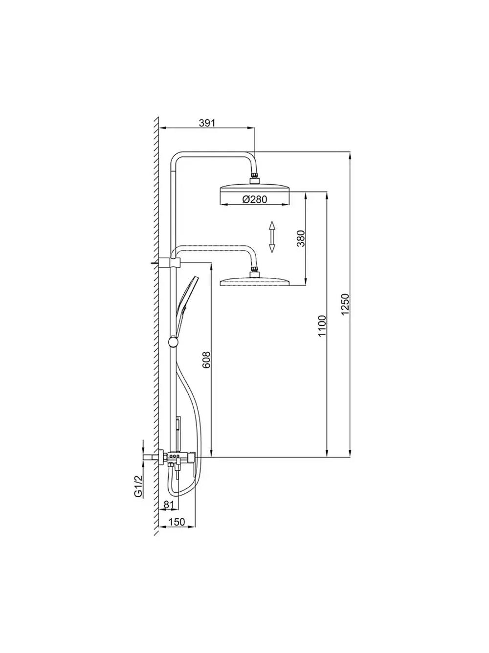 Душевая система с тропическим душем Frap F24201-6