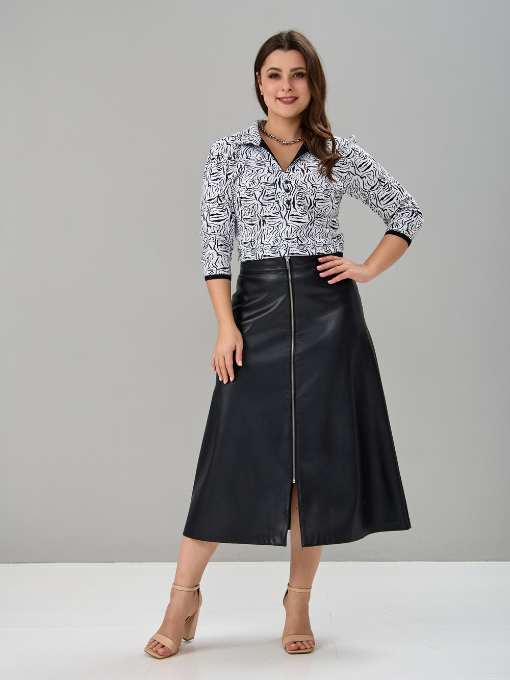 Блузка БЛ-015/белый-зебра