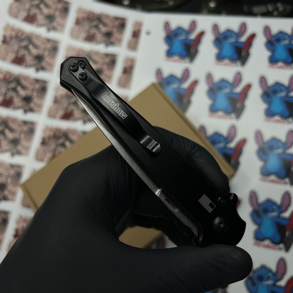 Нож Kershaw Launch 8 BLACK 7150 - черная рукоять, клинок стоунвош