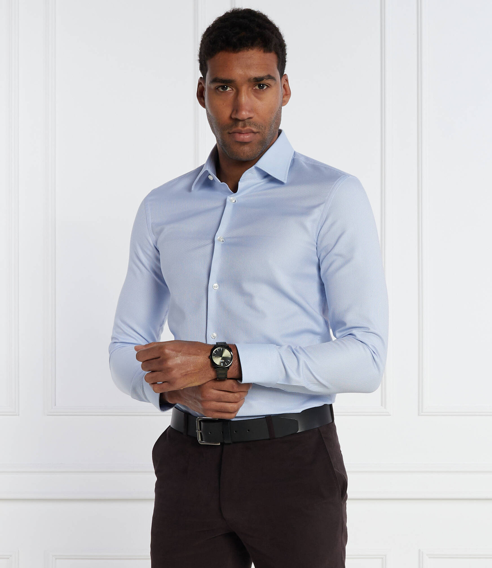 Рубашка Boss x Porsche H-HANK-kent-C1_PS BOSS BLACK - голубой(50509155)