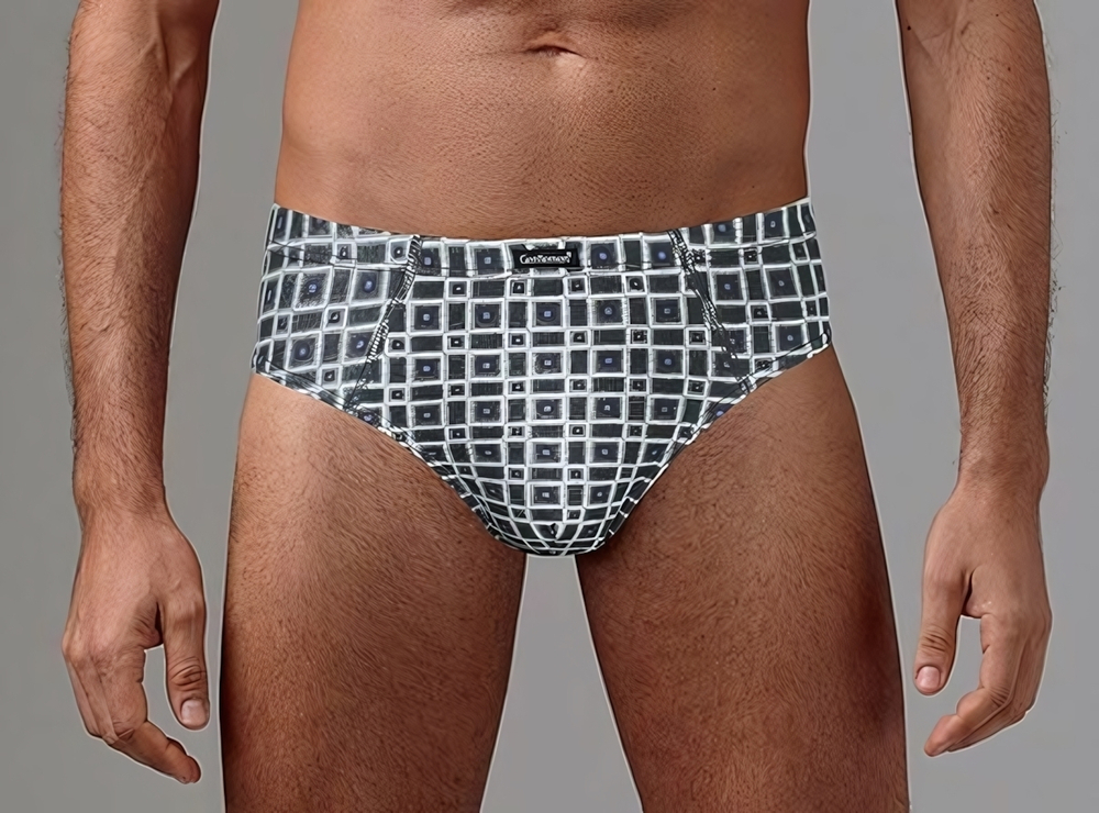 Набор из 2 мужских трусов-слипов с геометрическим принтом (Размер: M) (Цвет: разноцветный)