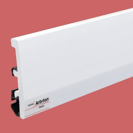 Плинтус Vega белый под покраску, 2400x80x20 мм