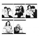 Тетрадь А5,48л., клетка,офсет 60-65 г,92% ,5диз., 10 шт.в спайке "Черно-белое Аниме" (Центрум)