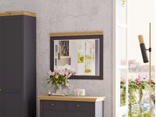 Зеркало НКМ Лиана-1 (дуб крафт золотой/графит)