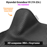 Передние автомобильные коврики ЭВА с бортами для Hyundai Grandeur VI (19-23г.) рестайлинг