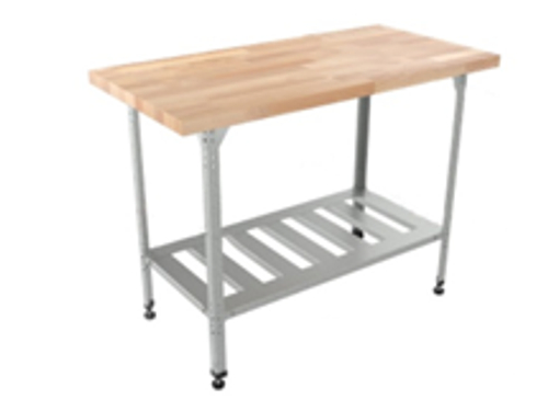 Стол кондитерский "Бизнес" СКБР, полка решетка, бук, 2000х700х860 мм, без борта