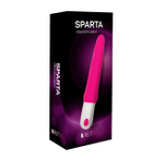 Розовый гибкий рельефный вибратор Sparta ( 9 режимов ) (Цвет: розовый с белым)