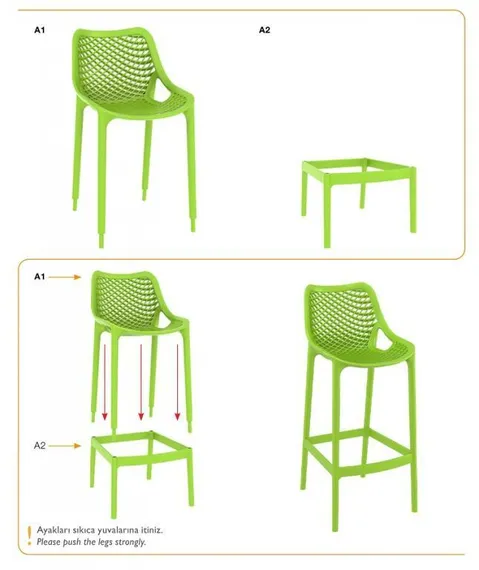 Барный стул Air серый