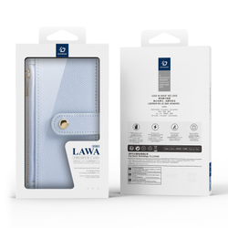 Чехол кошелек из TPU кожи светло-синего цвета (Light Blue) от Dux Ducis для iPhone 16 Pro, серия Lawa Series Case