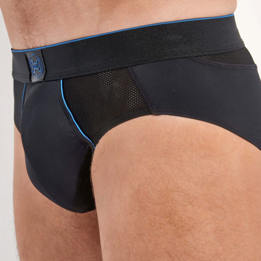 Мужские трусы брифы черные HOM SPORTS LAB Mini Briefs 402806_400004