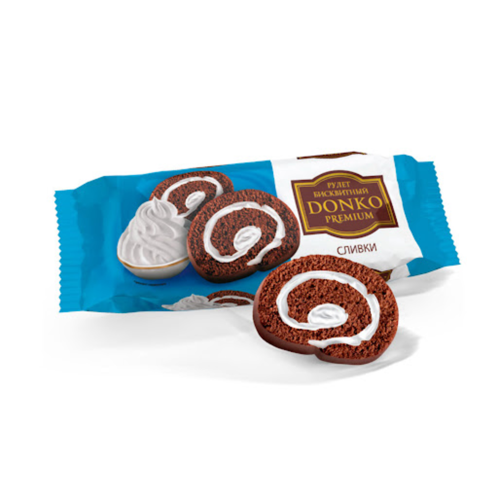 Рулет бисквитный DONKO сливки 180 гр