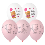 Шар латексный 35см Мишка малышка (Розовый)