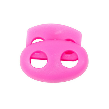 Фиксатор Овал мал. 2отв. d=4мм, 14*17мм, цв.розовый