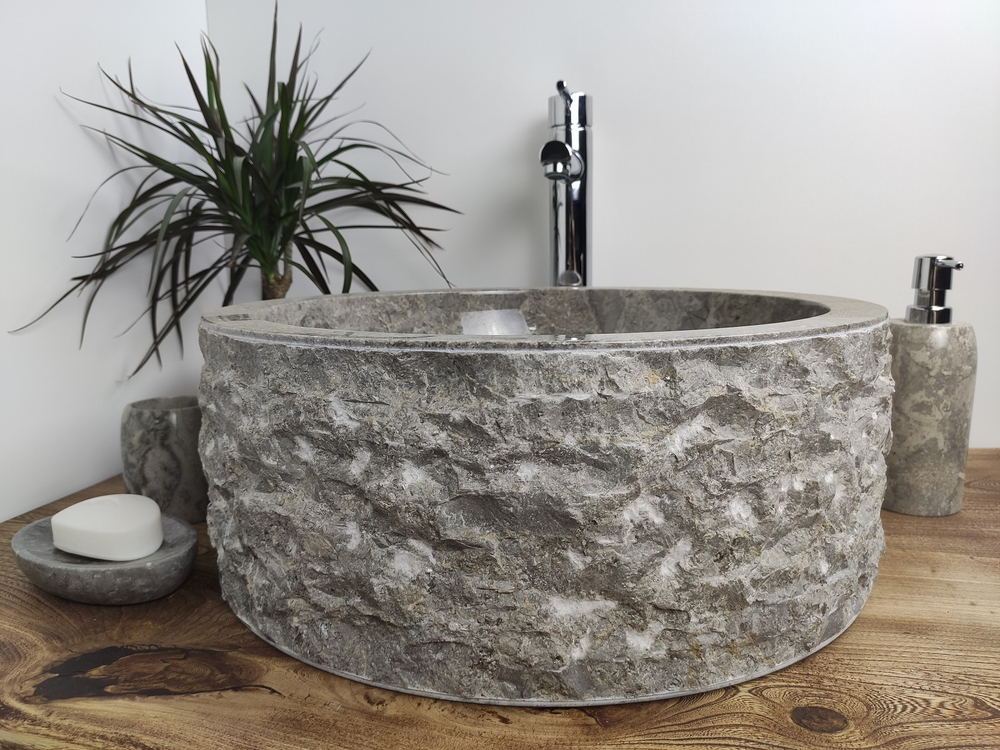 Раковина из мрамора Drum Grey Marmo Medium DM-60206 45*45*17