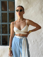 Брюки из вискозы и льна