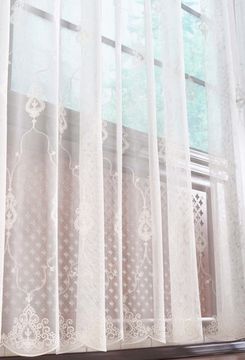 Микросетка с вышивкой Флоренция-2 (кремовый)