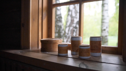 Малая фарфоровая пиала или миска для завтрака с берестой. Коллекция Лермонтовская или Тарханская.