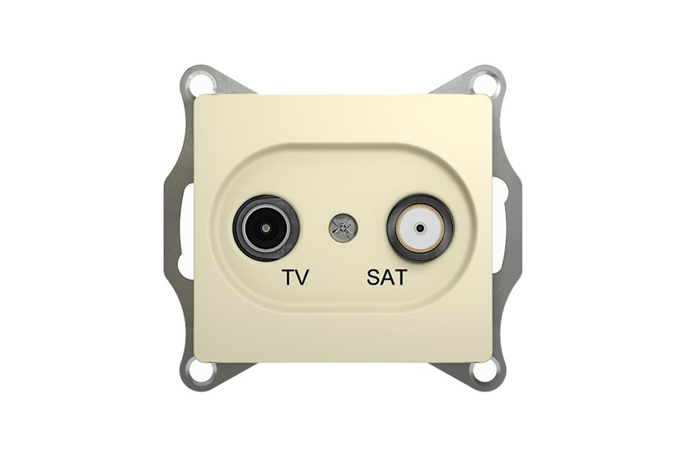 Розетка телевизионная TV-SAT оконечная 1DB, механизм, Бежевый GLOSSA SE