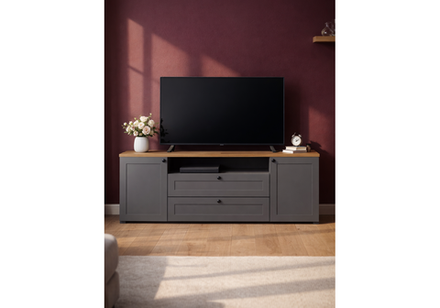 ТВ-тумба Woodville Опра серый графит, дуб золотой craft