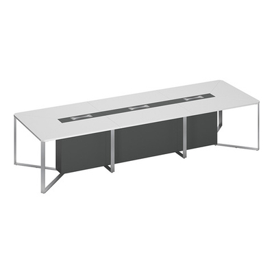 Стол для переговоров составной 3-секционный  белый премиум / антрацит премиум / антрацит премиум