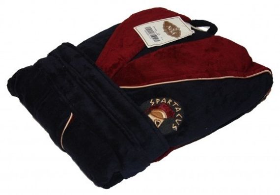 Халат мужской  бамбуковый с капюшоном 2865 синий  Nusa Турция.