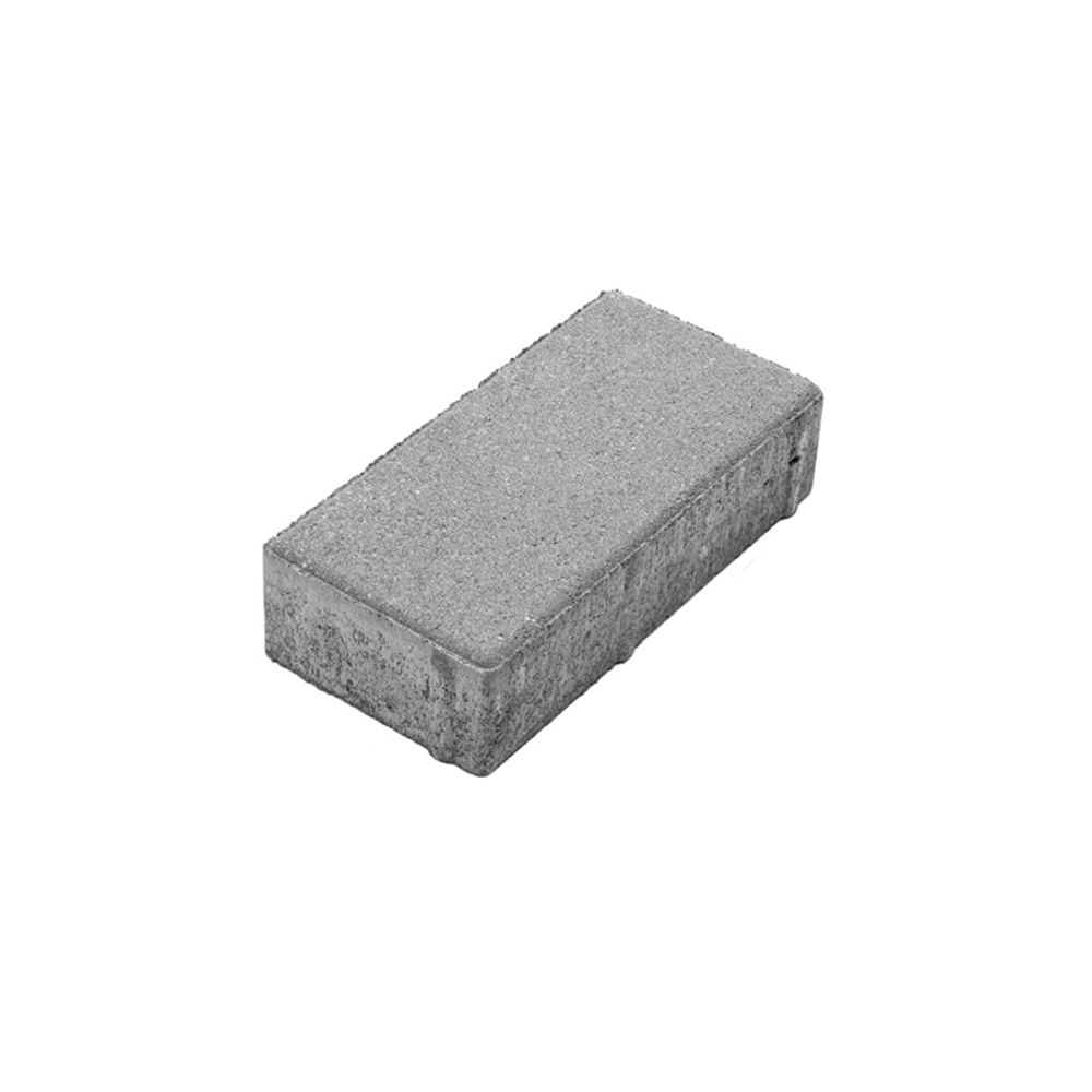 Тротуарная плитка ПРЯМОУГОЛЬНИК 200x100 мм - Стандарт Серый