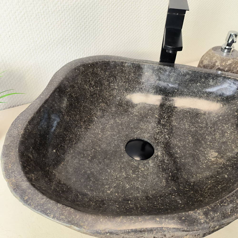 Раковина из речного камня RS-66035 60х50х14 из натурального камня