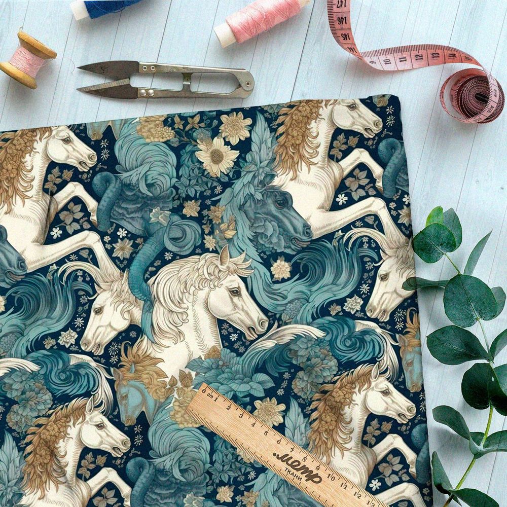 Ткань премиум бифлекс фантазийные кони