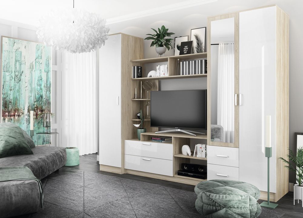 МС Софи Гостиная №2 Сонома/Белый СЦС 1400.2