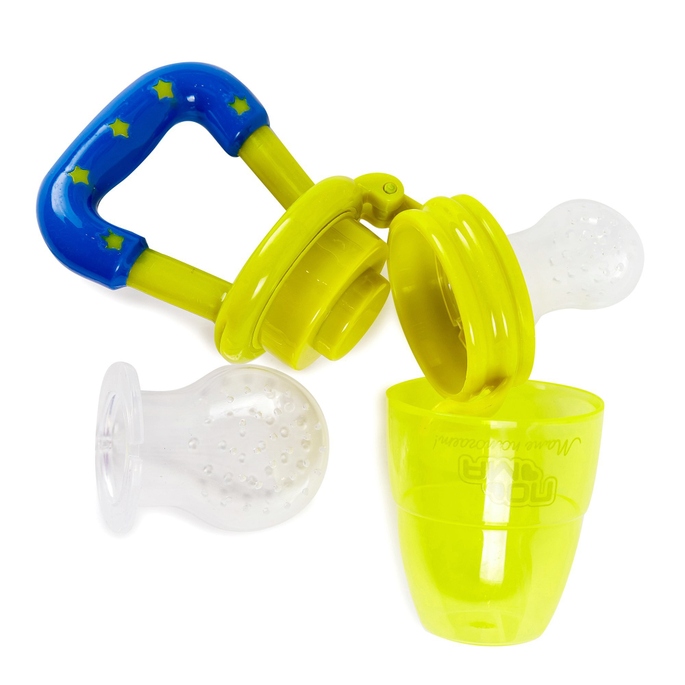 Ниблер детский 1 шт. с силиконовыми насадками 2 шт. "Вкусняшка" ПОМА, зелёный с синим
