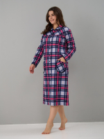 Халат Х-138/клеткасерая-малина