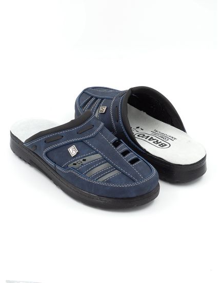 502 | "Ivan leto" | Темно-синие мужские сабо с закрытым носом