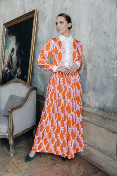 Длинное платье из вискозы