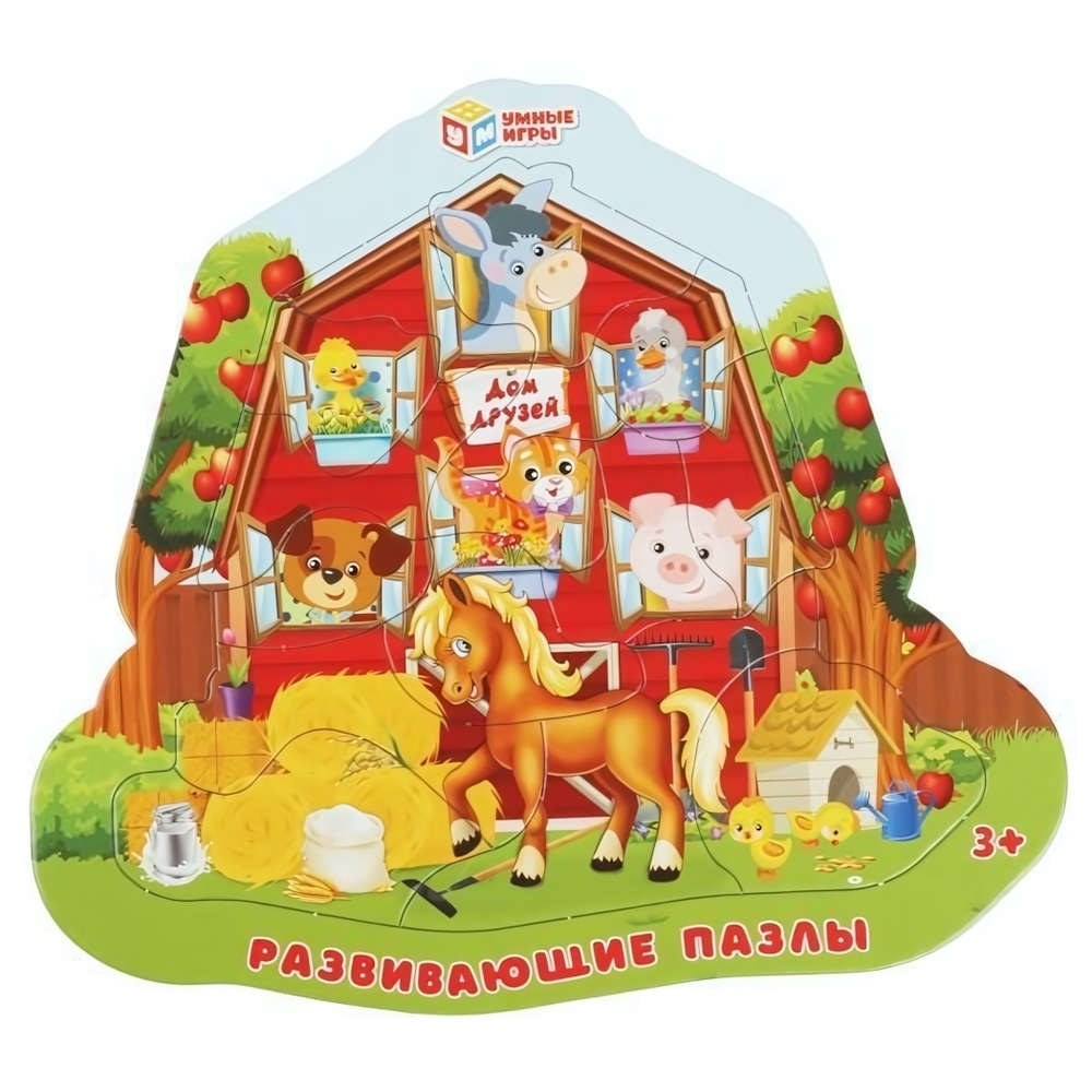 Пазл фигурный в рамке 15эл. "Домашние животные" 4650250583981 (Умные игры)