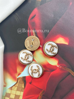 Пуговицы Шан. Белые золото 20 мм матовые