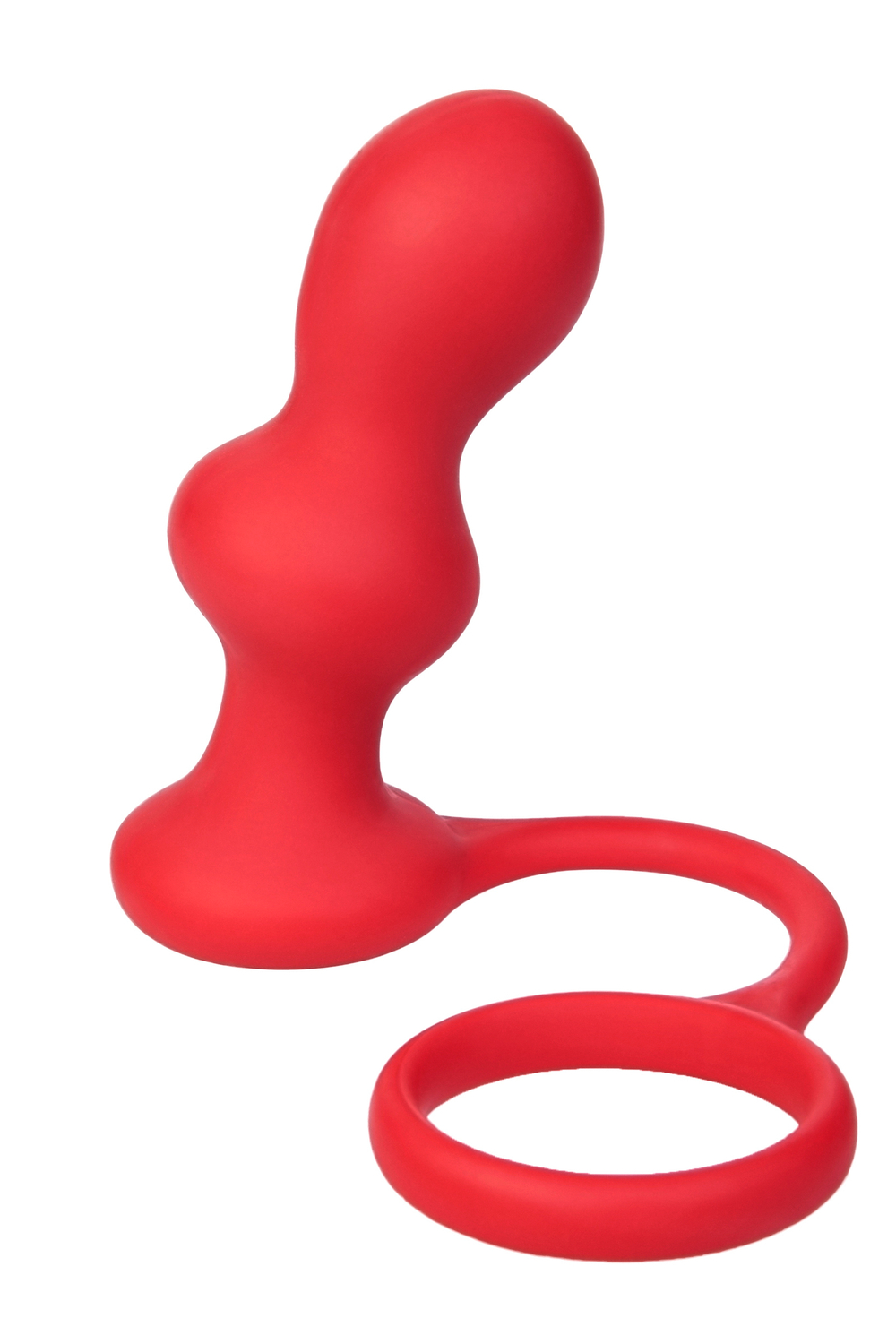 Анальная втулка Black & Red by TOYFA с эрекционным кольцом, водонепроницаемая, силикон, красная, 10