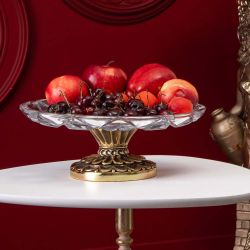 Фруктовница Классика Бронза с чашей из стекла