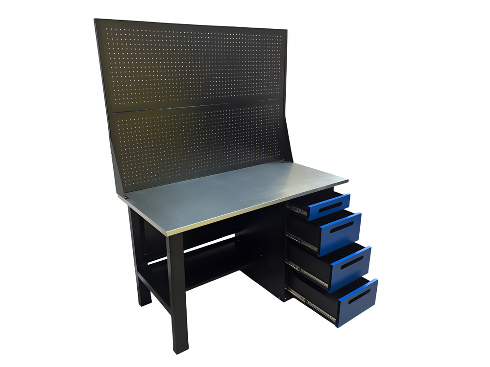 Верстак инструментальный GWT-V1400B2 Great Wolf, с двумя экранами, 4 ящика, 1400x700