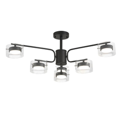 8349/6C COMFI LN26 232 черный/прозрачный, металл/стекло Светильник потолочный LED GX53 6*7W 220V NATALINA