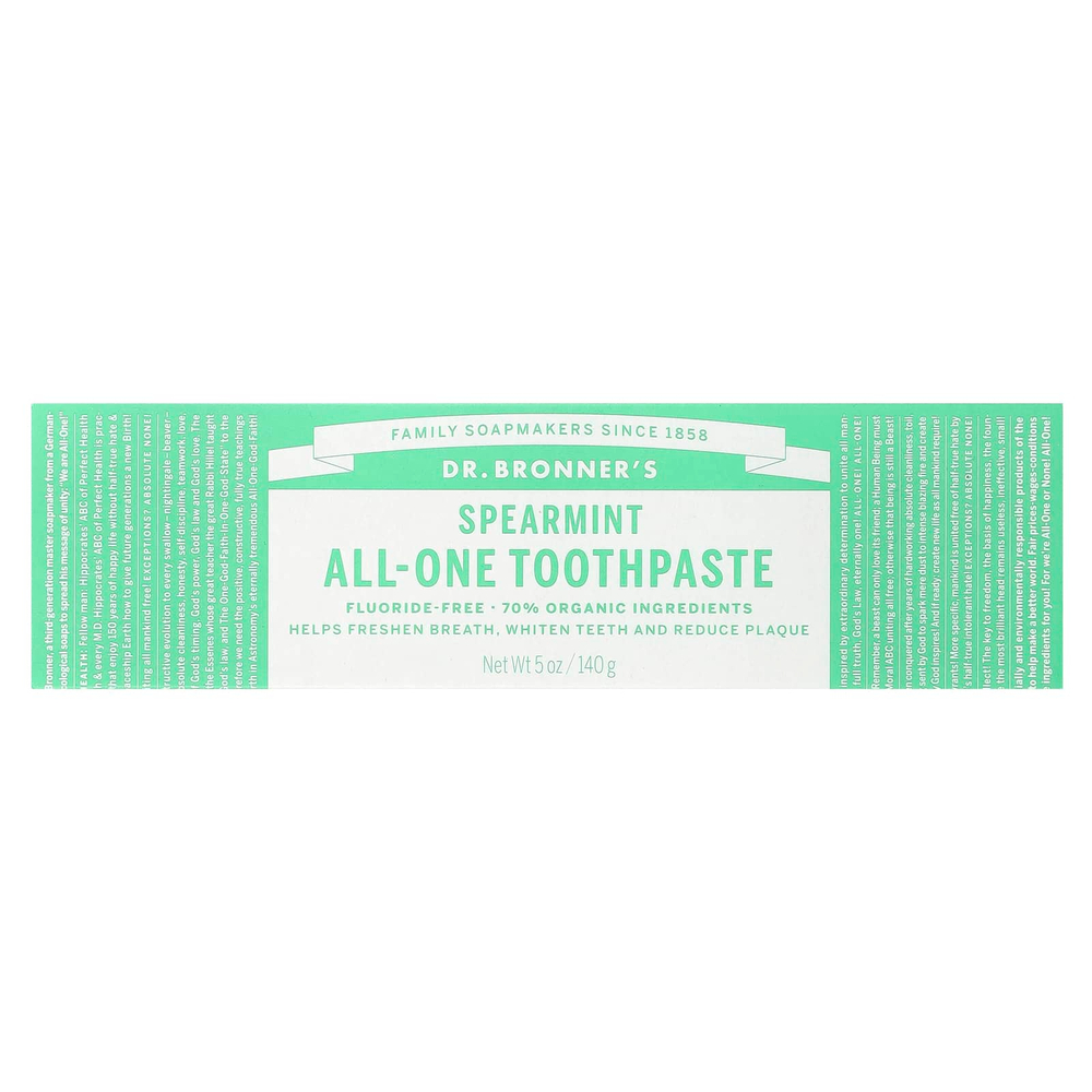 Dr. Bronner's, Зубная паста All-One, мята, 5 унций (140 г)