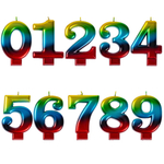 Свечи-цифры на торт разноцветные 8 см