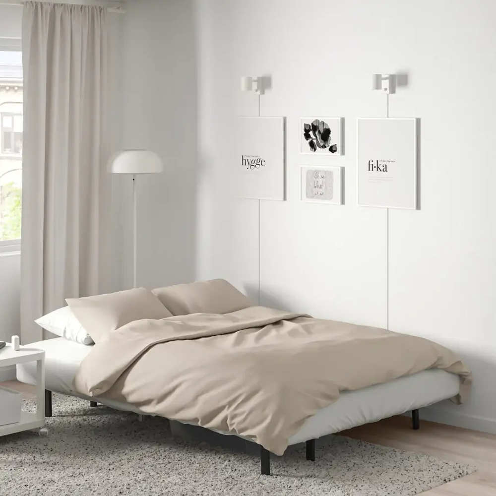 3-местный диван-кровать - IKEA NYHAMN, 90x97x200см, серый, НИХАМН ИКЕА