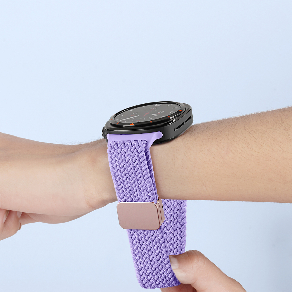 Эластичный ремешок фиолетового цвета (Purple) от Dux Ducis для смарт часов Samsung Watch Ultra 47MM, серия Strap (Mixture Pro Series)