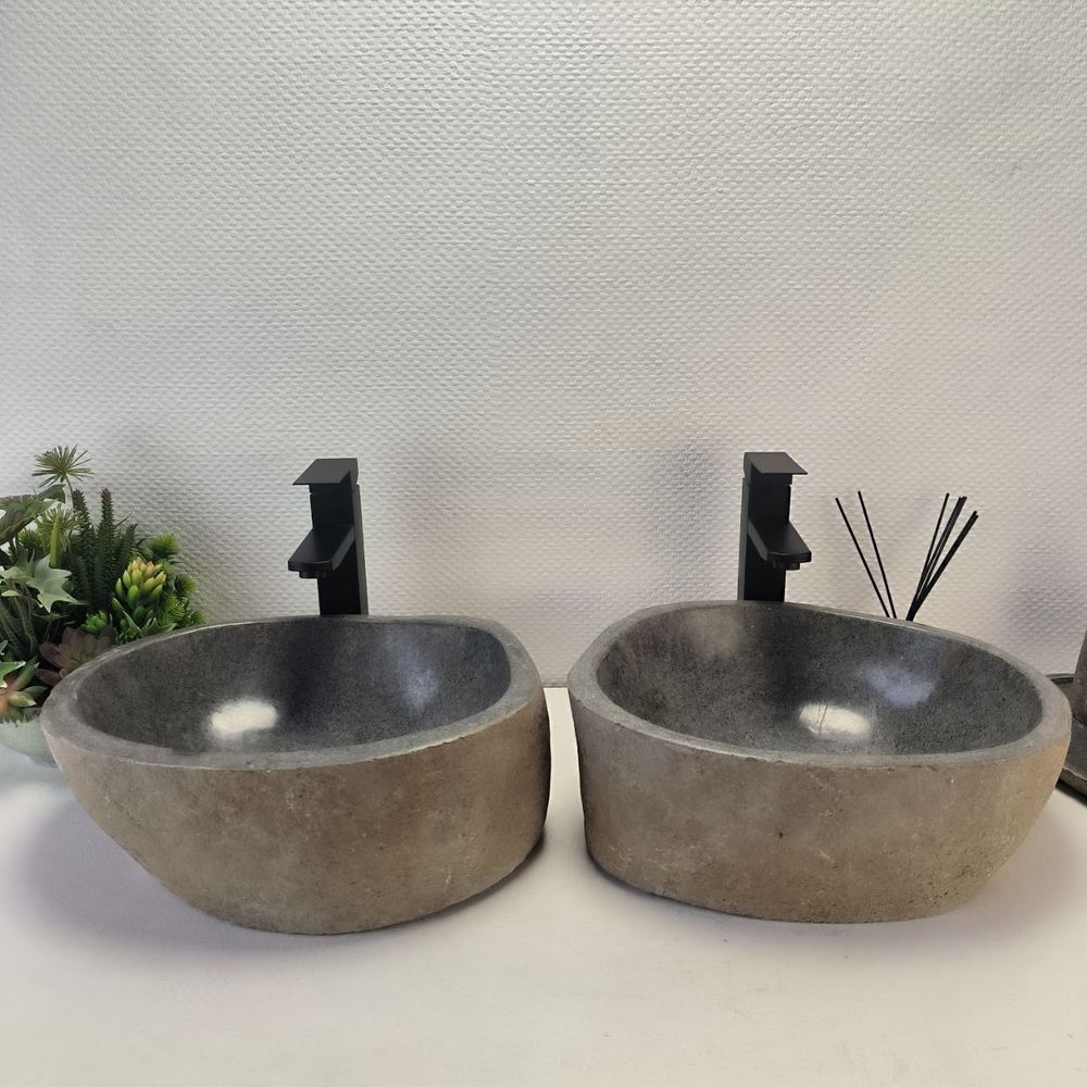 Раковина из речного камня ПАРА! RS-63697 42*34*16 2шт 0126